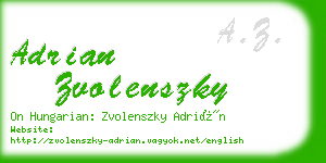 adrian zvolenszky business card